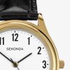 Sekonda Easy Reader Gold Plated Black Watch 3623