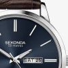Sekonda Classic Dark Blue & Brown Leather Watch 1662