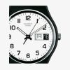 Swatch Black Rubber Strap White Dial with Date Watch GB743-S26