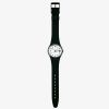 Swatch Black Rubber Strap White Dial with Date Watch GB743-S26