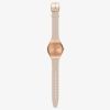 Swatch Skinrosee Rose Gold Plated Pink Rubber Strap Watch SYXG101