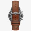 Fossil Mens Neutra Stainless Steel Grey Chronograph Dial Amber Leather Strap Watch FS5512