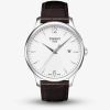 Tissot Mens Classic Brown Strap White and Silver Dial Watch T063.610.16.037.00