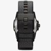 Diesel Mens Master Chief Black Iridescent Dial Leather Strap Watch DZ1657