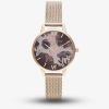 Olivia Burton Celestial Rose Quartz Dial Pale Rose Gold Mesh Strap Watch OB16SP21