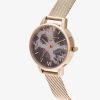 Olivia Burton Celestial Rose Quartz Dial Pale Rose Gold Mesh Strap Watch OB16SP21