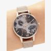 Olivia Burton Celestial Rose Quartz Dial Pale Rose Gold Mesh Strap Watch OB16SP21