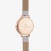Olivia Burton Celestial Rose Gold Plated Rose Quartz Dial Pearl Pink Leather Strap Watch OB16SP15