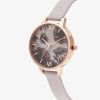 Olivia Burton Celestial Rose Gold Plated Rose Quartz Dial Pearl Pink Leather Strap Watch OB16SP15
