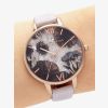 Olivia Burton Celestial Rose Gold Plated Rose Quartz Dial Pearl Pink Leather Strap Watch OB16SP15