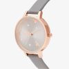 Olivia Burton Pearly Queen Rose Gold and London Grey Strap Watch OB16PQ03