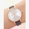 Olivia Burton Pearly Queen Rose Gold and London Grey Strap Watch OB16PQ03