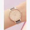 Olivia Burton Glitter Dial Pale Rose Gold and Grey Lilac Leather Strap Watch OB16GD45