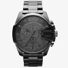 Diesel Mens Mega Chief Gry Stainless Steel Bracelet Chronograph Watch DZ4282