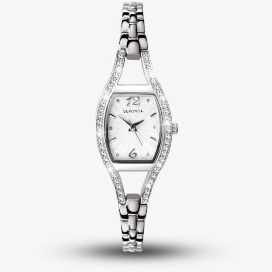 Sekonda Dress Cocktail Silver Cubic Zirconia Watch 4191