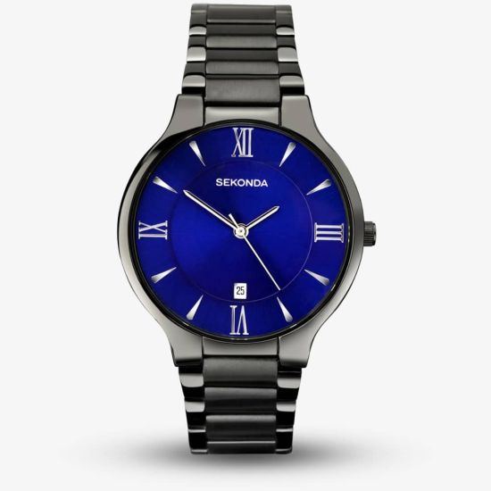 Sekonda Classic Equinox Gunmetal Blue Dial Watch 1140