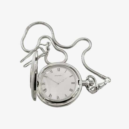 Sekonda Mens White Half Hunter Pocket Watch 3468