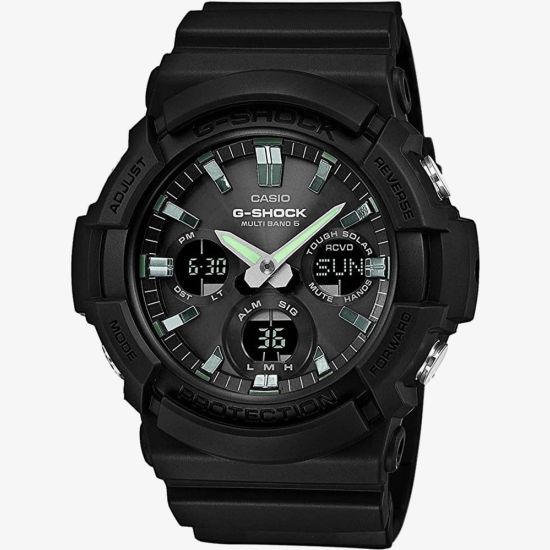 Casio G-Shock Classic Solar Dual Display Black Plastic Strap Watch GAW-100B-1AER