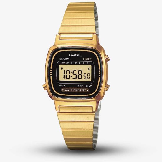 Casio CASIO Collection Retro Digital Gold Plated Bracelet Watch LA670WEGA-1EF