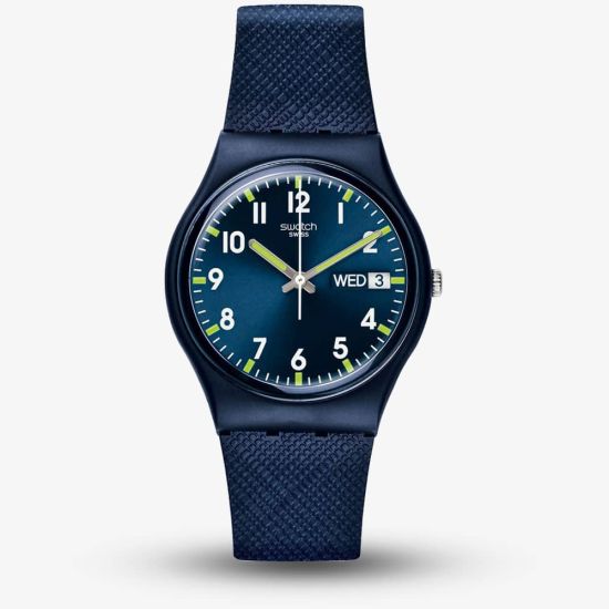 Swatch Unisex Sir Blue Strap Watch SO28N702