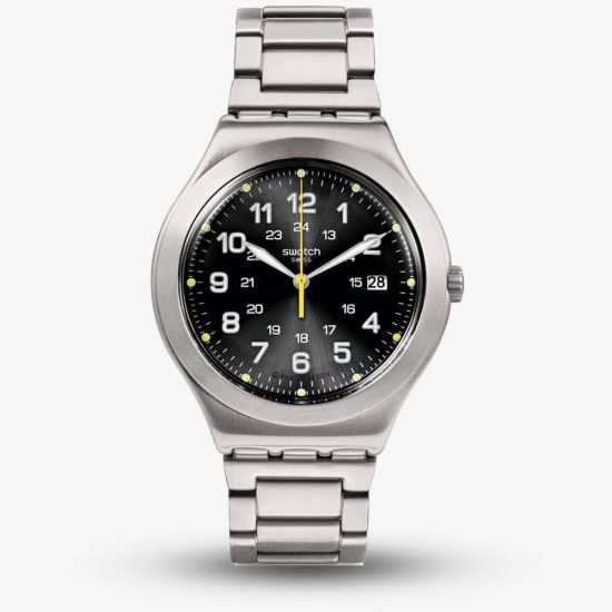 Swatch Happy Joe Lime Black Dial Stainless Steel Bracelet Watch YWS439GC