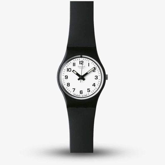 Swatch Ladies Black Rubber Strap Watch LB153