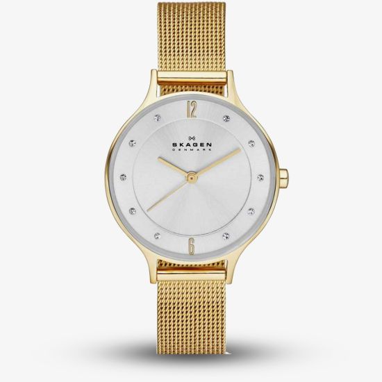 Skagen Ladies Anita Gold Plated Bracelet Watch SKW2150