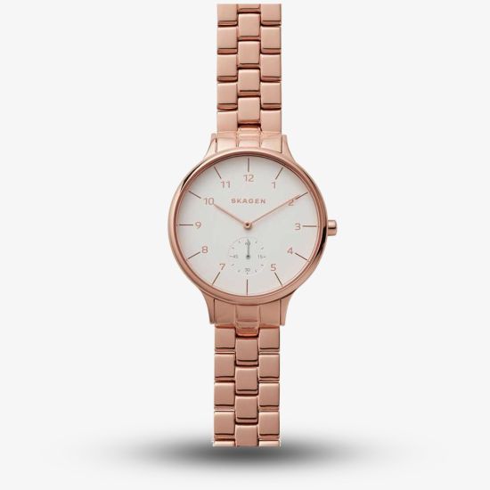 Skagen Ladies Anita Rose Gold Plated Bracelet Watch SKW2417