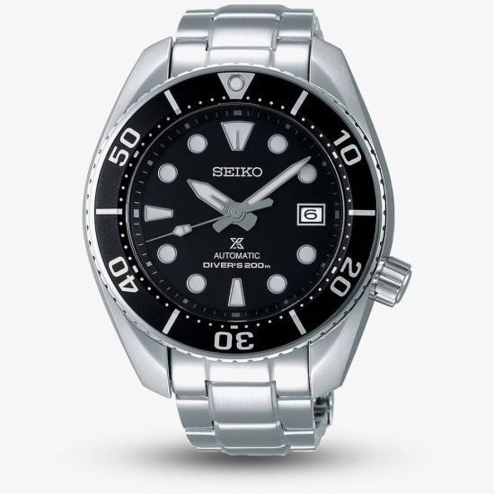 Seiko Mens Prospex Sumo Automatic Black Dial Stainless Steel Bracelet Watch SPB101J1