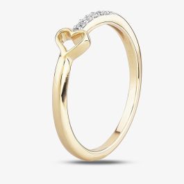 9ct Yellow Gold 0.05ct Diamond Open Heart Ring TH012533R