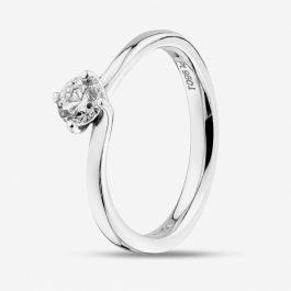 1888 Collection Platinum 0.50ct Certificated Round Cut Diamond Twist Solitaire Ring RI-137(.50CT PLUS), view 2