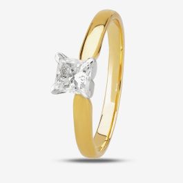 1888 Collection 18ct Yellow Gold Princess Cut 0.53ct Diamond V-Shaped Ring M94-B3, view 2