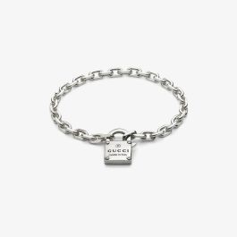 Gucci YBA796341001016 Trademark Sterling Silver Padlock Bracelet