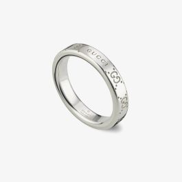 Gucci YBC8147120010 Signature Silver Trademark GG 4mm Ring