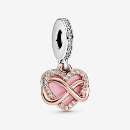 PANDORA 788878C01 Two Tone Cubic Zirconia Infinity Heart Charm