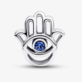 PANDORA 794062C01 Sterling Silver Blue Cubic Zirconia Hamsa Hand Charm ...