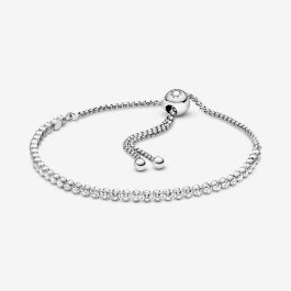 PANDORA 599375C01 Silver Sparkling Slider Tennis Bracelet - thbaker.co.uk