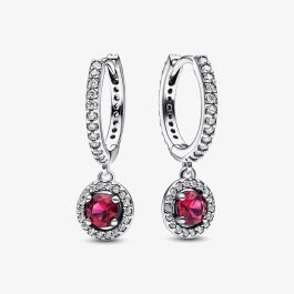 PANDORA 292379C01 Red Round Sparkling Hoop Earrings - thbaker.co.uk
