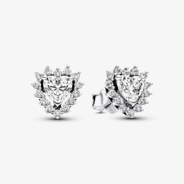 PANDORA 293097C01 Sparkling Heart Halo Stud Earrings - thbaker.co.uk