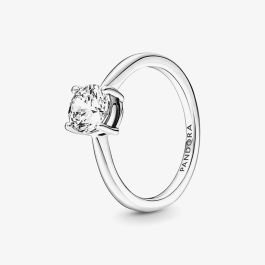 PANDORA 190052C01 Sterling Silver Sparkling Solitaire Ring - thbaker.co.uk