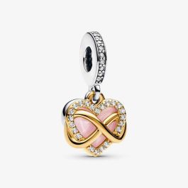 PANDORA 768878C01 Two Colour Sparkling Infinity Heart Charm - thbaker.co.uk