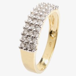 18ct Gold Three Row Diamond Ring 18DR112-2C, view 2