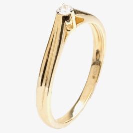 18ct Gold Three Claw Single Stone Diamond Ring 18DR350-Y, view 2