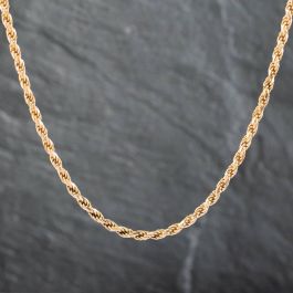 Second Hand 9ct Gold Diamond Cut 30 Inch Rope Chain - thbaker.co.uk