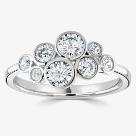 18ct White Gold 0.87ct Diamond Rubover Cluster Ring RL78(0.87CT), view 2