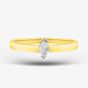 9ct Yellow Gold 0.15ct Marquise Cut Diamond Solitaire Ring 