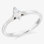Platinum 0.51ct Certificated Marquise Cut Diamond Solitaire Ring ENG30014