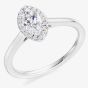 Platinum 0.45ct Certificated Marquise Cut Diamond Halo Ring 45ENG4958