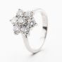 18ct White Gold 0.20ct Multi Cut Diamond Daisy Cluster Ring RG1DRD20