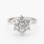 18ct White Gold 0.20ct Multi Cut Diamond Daisy Cluster Ring RG1DRD20